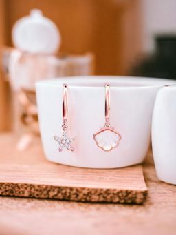 Nistra - 925 Sterling Silver Ocean Star Earrings