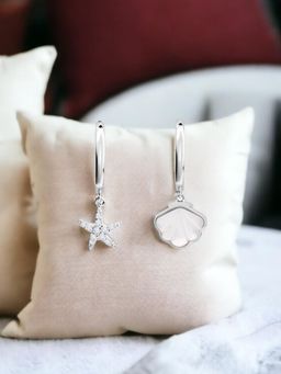 Nistra - 925 Sterling Silver Ocean Star Earrings