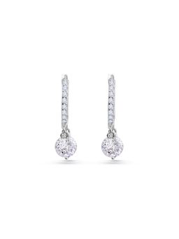 Nistra - 925 Sterling Silver Glimmering Huggies Earrings