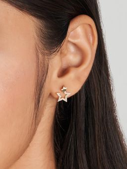 Nistra - 925 Sterling Silver Stardust Twist Earrings