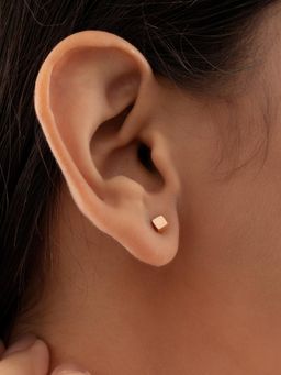 Nistra - 925 Sterling Silver Chic Minimalist Cubic Earrings