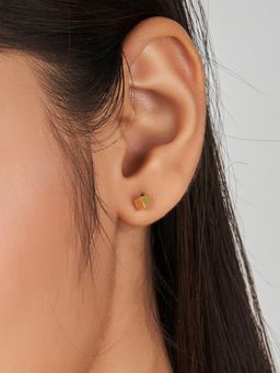 Nistra - 925 Sterling Silver Chic Minimalist Cubic Earrings