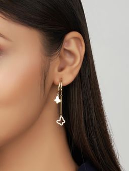 Nistra - 925 Sterling Silver Butterfly Drop Earrings