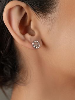 Nistra - 925 Sterling Silver Circular Claddagh Earrings