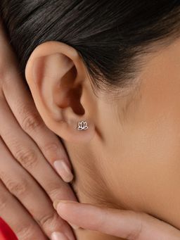 Nistra - 925 Sterling Silver Lotus Petals Of Peace Earrings