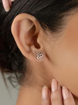 Nistra - 925 Sterling Silver Open Floral Earrings