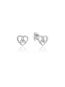 Nistra - 925 Sterling Silver Trinity Love Studs Earrings