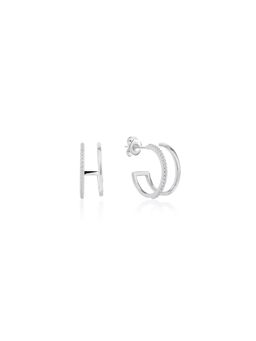 Nistra - 925 Sterling Silver Boss Babe Hoops Earrings