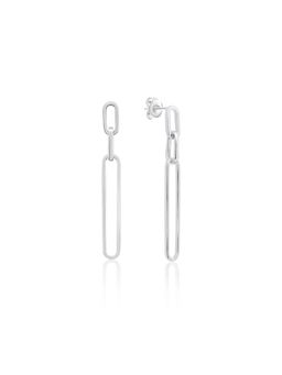 Nistra - 925 Sterling Silver Geometric Grace Danglers Earrings