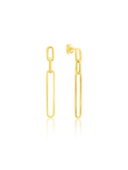 Nistra - 925 Sterling Silver Geometric Grace Danglers Earrings