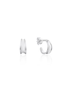 Nistra - 925 Sterling Silver Sassy Chic Hoops Earrings