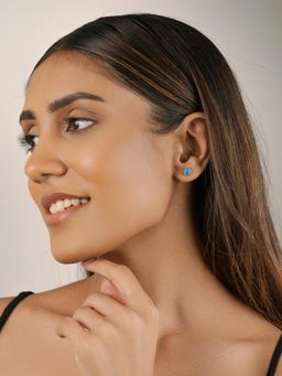 Nistra - 925 Sterling Silver Created Opal Mystic Beauty Studs Earrings