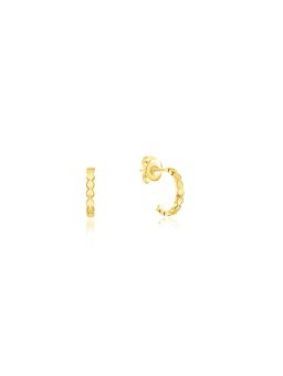 Nistra - 925 Sterling Silver Shiny Treasure Half Hoop Earrings