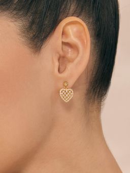 Nistra - 925 Sterling Silver Shinebright Love Drop Earrings