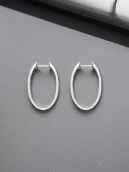 Nistra - 925 Sterling Silver Heavenly Elegance Hoops Earrings