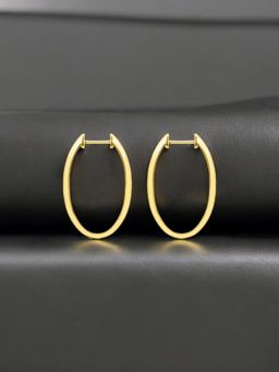 Nistra - 925 Sterling Silver Heavenly Elegance Hoops Earrings