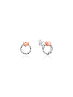 Nistra - 925 Sterling Silver Loveflutter Heart Studs Earrings