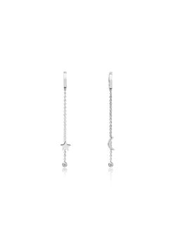 Nistra - 925 Sterling Silver Fairytale Sky Danglers Drop Earrings