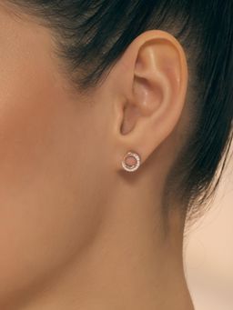 Nistra - 925 Sterling Silver Interwoven Elegance Earrings