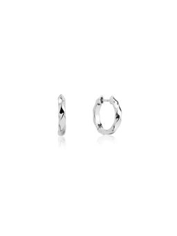 Nistra - 925 Sterling Silver Chic Quirky Huggies Earrings