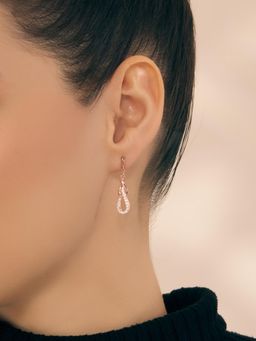 Nistra - 925 Sterling Silver Shimmering Moonlight Dangler Earrings