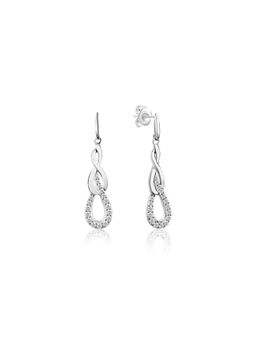 Nistra - 925 Sterling Silver Shimmering Moonlight Dangler Earrings