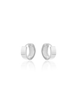 Nistra - 925 Sterling Silver Subtle Charisma Huggies Earrings