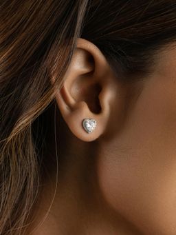 Nistra - 925 Sterling Silver Whispered Affection Stud Earrings