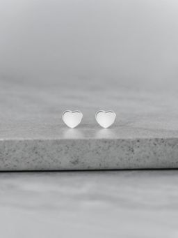 Nistra - 925 Sterling Silver Cutesy Heartshine Studs Earrings