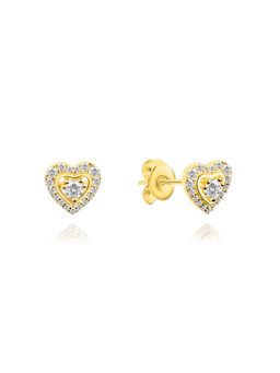 Nistra - 925 Sterling Silver Sparkling Love Heart Earrings