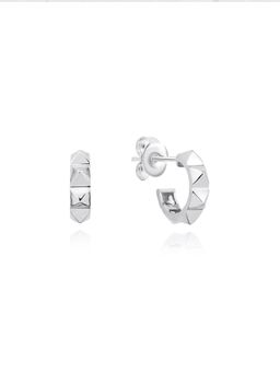 Nistra - 925 Sterling Silver X Factor Geometric Hoops Earrings