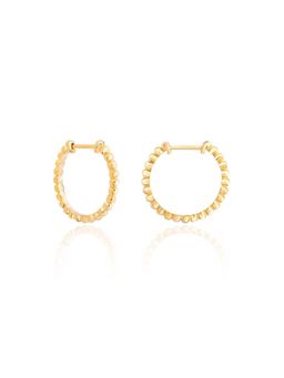 Nistra - 925 Sterling Silver Pebbled Orbit Hoops Earrings