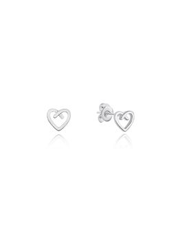 Nistra - 925 Sterling Silver Love Forever Studs Earrings