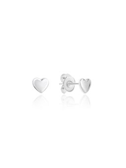 Nistra - 925 Sterling Silver Little Heart Studs Earrings