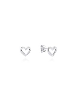 Nistra - 925 Sterling Silver Hearty Studs Earrings