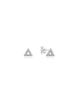 Nistra - 925 Sterling Silver Triangular Studs Earrings