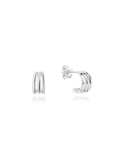 Nistra - 925 Sterling Silver Modern Muse Earrings