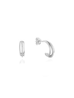 Nistra - 925 Sterling Silver Celestial Sparkle Earrings