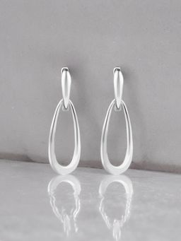 Nistra - 925 Sterling Silver Elegant Oval Grace Drop Earrings
