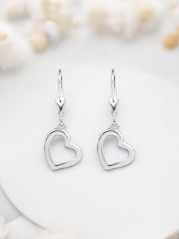 Nistra - 925 Sterling Silver Love's Outline Drop Earrings