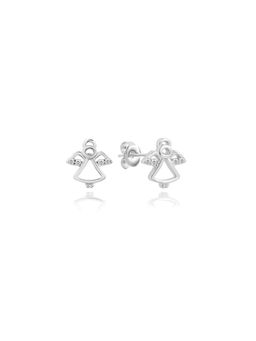 Nistra - 925 Sterling Silver Angelic Wings Studs Earrings