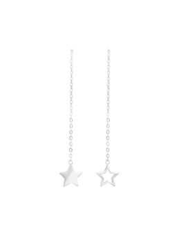 Nistra - 925 Sterling Silver Starry Glide Drop Earrings