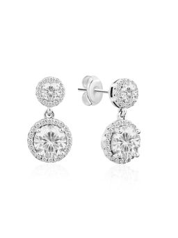 Nistra - 925 Sterling Silver Aura Bloom Drop Earrings