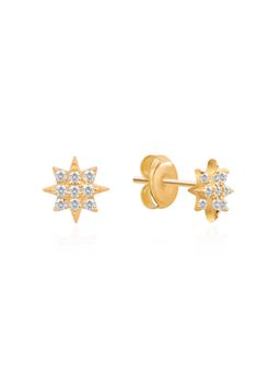 Nistra - 925 Sterling Silver Mini Starburst Studs Earrings
