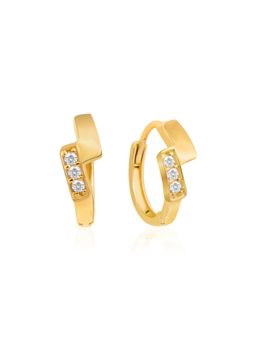 Nistra - 925 Sterling Silver Everyday Bolt Huggies Earrings