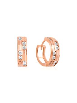 Nistra - 925 Sterling Silver Unique Glow Huggies Earrings