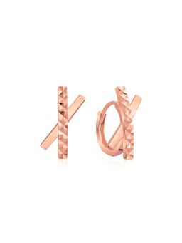 Nistra - 925 Sterling Silver X-Tra Spark Huggies Earrings
