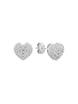 Nistra - 925 Sterling Silver Spark Love Huggies Earrings