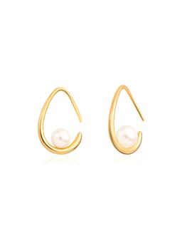 Nistra - 925 Sterling Silver Pearl Modern Muse Drop Earrings