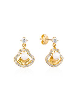 Nistra - 925 Sterling Silver Pearl Mini Treasure Drop Earrings